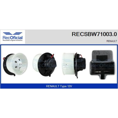 Ventilateur d'habitacle RECOFICIAL RECSBW71003.0