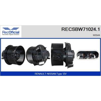 Ventilateur d'habitacle RECOFICIAL RECSBW71024.1