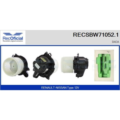 Ventilateur de cabine OFFICIEL RECSBW71052.1