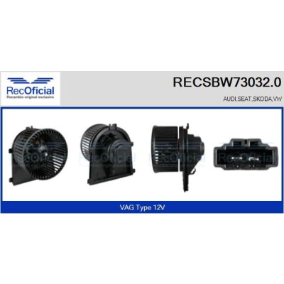Ventilateur d'habitacle RECOFICIAL RECSBW73032.0