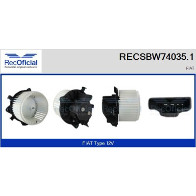 Ventilateur d'habitacle RECOFICIAL RECSBW74035.1