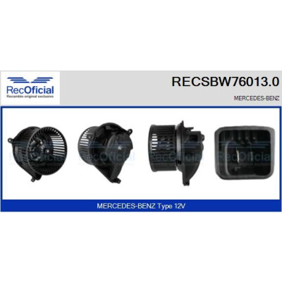 Ventilateur d'habitacle RECOFICIAL RECSBW76013.0