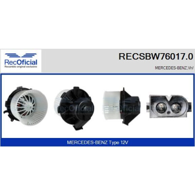 Ventilateur d'habitacle RECOFICIAL RECSBW76017.0