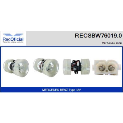 Ventilateur d'habitacle RECOFICIAL RECSBW76019.0