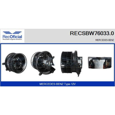 Ventilateur d'habitacle RECOFICIAL RECSBW76033.0