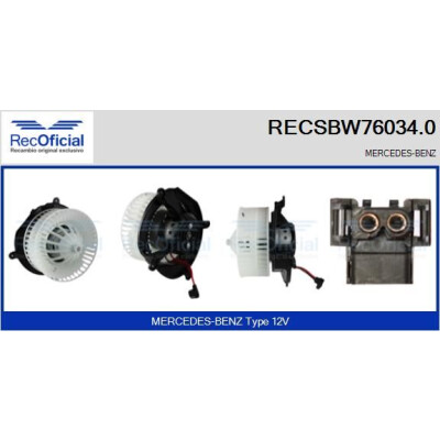 Ventilateur d'habitacle RECOFICIAL RECSBW76034.0