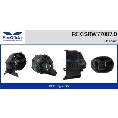 Ventilateur d'habitacle RECOFICIAL RECSBW77007.0