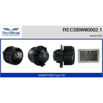 Ventilateur d'habitacle RECOFICIAL RECSBW80002.1