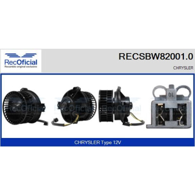 Ventilateur d'habitacle RECOFICIAL RECSBW82001.0