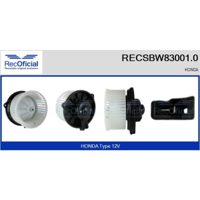 Ventilateur d'habitacle RECOFICIAL RECSBW83001.0