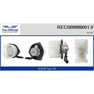 Ventilateur d'habitacle RECOFICIAL RECSBW89001.0