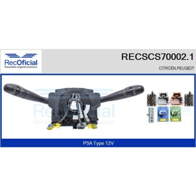 Interrupteur de colonne de direction RECOFICIAL RECSCS70002.1