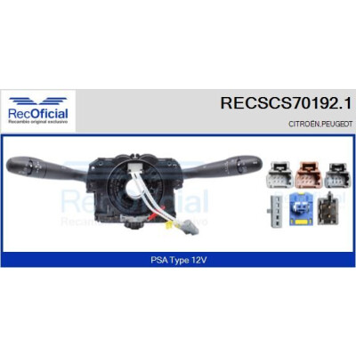 Interrupteur de colonne de direction RECOFICIAL RECSCS70192.1