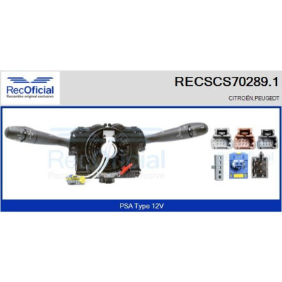 Interrupteur de colonne de direction RECOFICIAL RECSCS70289.1