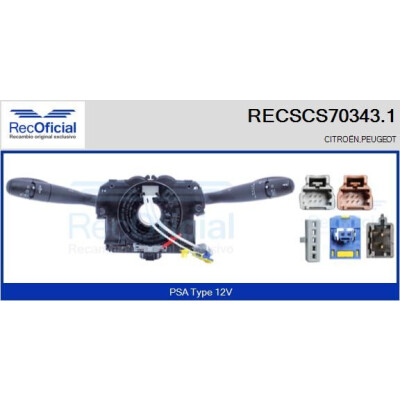 Interrupteur de colonne de direction RECOFICIAL RECSCS70343.1