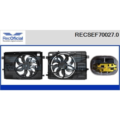 Moteur électrique, ventilateur de radiateur RECOFICIAL RECSEF70027.0