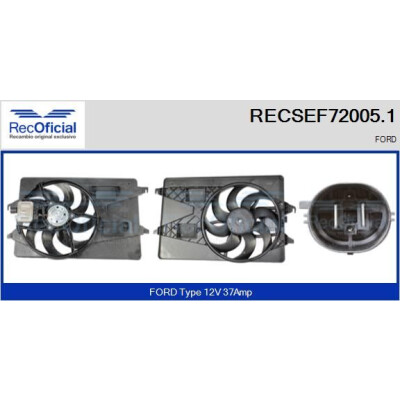 Moteur électrique, ventilateur de radiateur RECOFICIAL RECSEF72005.1