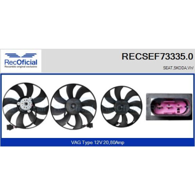 Ventilateur, refroidissement du moteur RECOFICIAL RECSEF73335.0