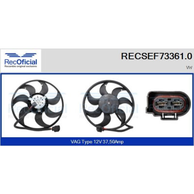 Ventilateur, refroidissement du moteur RECOFICIAL RECSEF73361.0