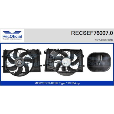 Moteur électrique, ventilateur de radiateur RECOFICIAL RECSEF76007.0