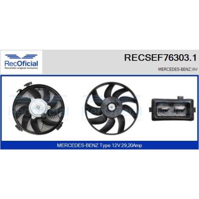 Ventilateur, refroidissement du moteur RECOFICIAL RECSEF76303.1