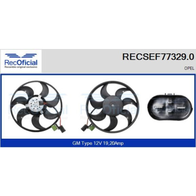 Ventilateur, refroidissement du moteur RECOFICIAL RECSEF77329.0