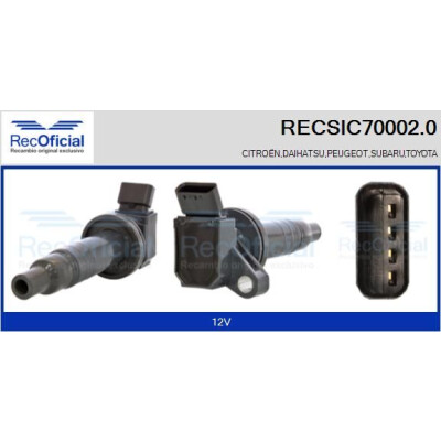 Bobine d'allumage RECOFICIAL RECSIC70002.0