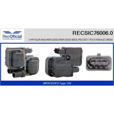 Bobine d'allumage RECOFICIAL RECSIC76006.0