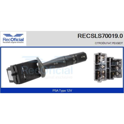 Interrupteur de colonne de direction RECOFICIAL RECSLS70019.0