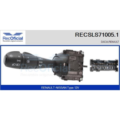 Interrupteur de colonne de direction RECOFICIAL RECSLS71005.1