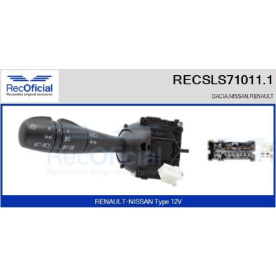 Interrupteur de colonne de direction RECOFICIAL RECSLS71011.1
