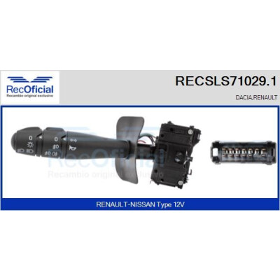 Interrupteur de colonne de direction RECOFICIAL RECSLS71029.1
