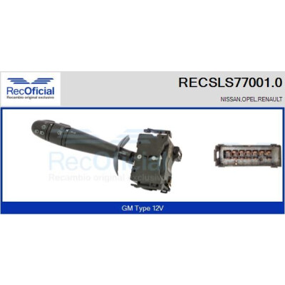 Interrupteur de colonne de direction RECOFICIAL RECSLS77001.0