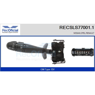Interrupteur de colonne de direction RECOFICIAL RECSLS77001.1