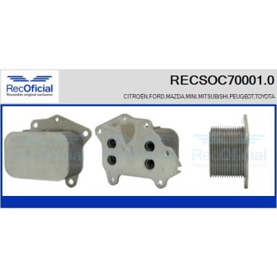 Refroidisseur d'huile, huile moteur RECOFICIAL RECSOC70001.0
