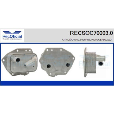 Refroidisseur d'huile, huile moteur RECOFICIAL RECSOC70003.0