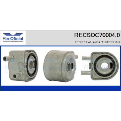Refroidisseur d'huile, huile moteur RECOFICIAL RECSOC70004.0