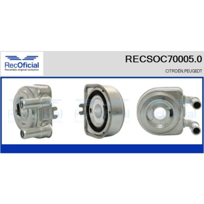 Refroidisseur d'huile, huile moteur RECOFICIAL RECSOC70005.0