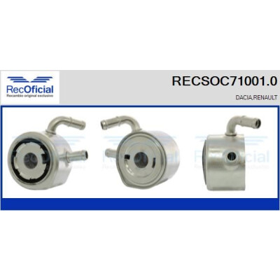Refroidisseur d'huile, huile moteur RECOFICIAL RECSOC71001.0