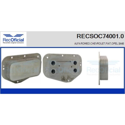 Refroidisseur d'huile, huile moteur RECOFICIAL RECSOC74001.0
