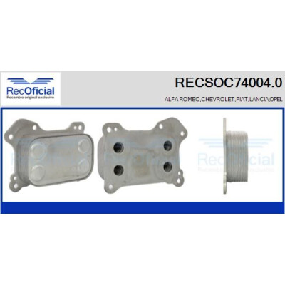 Refroidisseur d'huile, huile moteur RECOFICIAL RECSOC74004.0