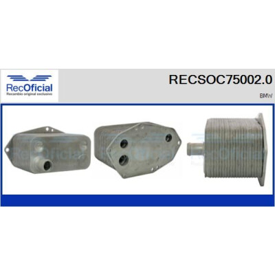 Refroidisseur d'huile, huile moteur RECOFICIAL RECSOC75002.0
