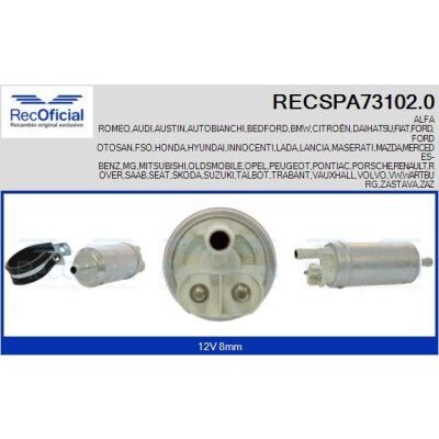 Pompe à carburant RECOFICIAL RECSPA73102.0