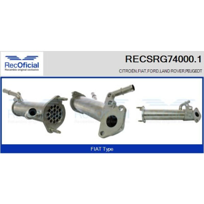 Élément de refroidissement, recyclage des gaz d'échappement RECOFICIAL RECSRG74000.1