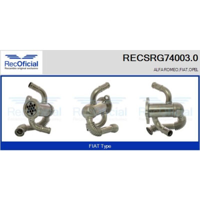 Élément de refroidissement, recyclage des gaz d'échappement RECOFICIAL RECSRG74003.0