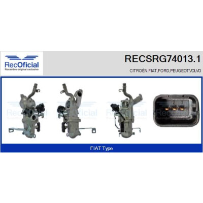 Élément de refroidissement, recyclage des gaz d'échappement RECOFICIAL RECSRG74013.1