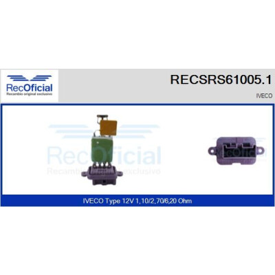 Résistance, ventilateur d'habitacle RECOFICIAL RECSRS61005.1