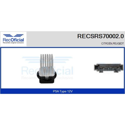 Résistance, ventilateur d'habitacle RECOFICIAL RECSRS70002.0