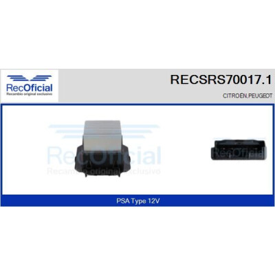 Résistance, ventilateur d'habitacle RECOFICIAL RECSRS70017.1