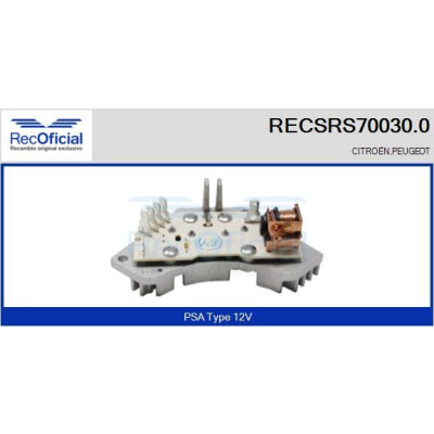 Résistance, ventilateur d'habitacle RECOFICIAL RECSRS70030.0